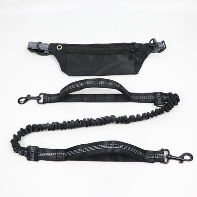 Pet Reflective Hands Free Leash With Waist Bag And Telescopic Adjustment Dog Upgraded Foam Hand Grip Leash