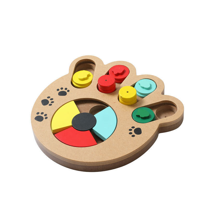 Bite Resistant Claw Shaped Dog Feeding Toy With Wooden Bone